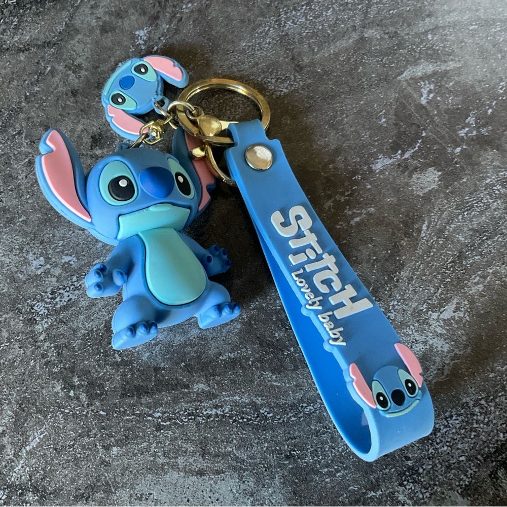 Blue Stitch Keychain with Strap